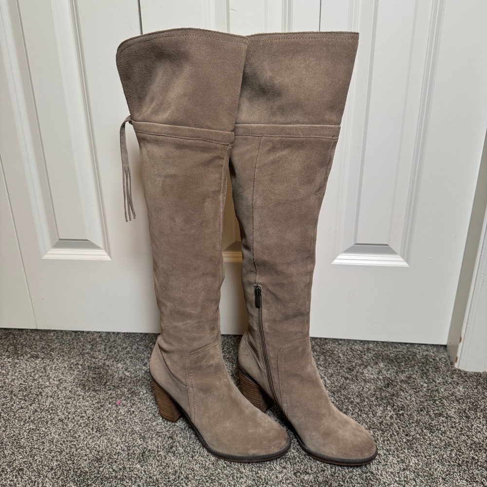 Franco Sarto Ellyn Anthropologie Leather Suede Tall Over The Knee Boots Size 10